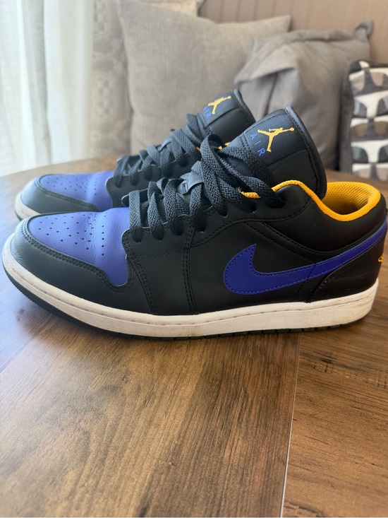 Jordan Other - Jordan 1 Low Top Sneakers in Black, Purple and Yellow
